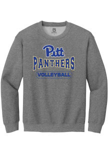 Summit Sportswear Pitt Panthers Mens Grey Volleyball Wordmark Long Sleeve Crew Sweatshirt