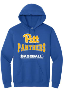 Summit Sportswear Pitt Panthers Mens Blue Baseball Long Sleeve Hoodie