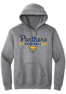 Summit Sportswear Pitt Panthers Mens Grey Baseball Long Sleeve Hoodie
