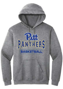 Summit Sportswear Pitt Panthers Mens Grey Basketball Wordmark Long Sleeve Hoodie