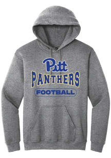 Summit Sportswear Pitt Panthers Mens Grey Football Wordmark Long Sleeve Hoodie