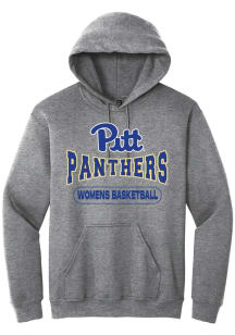 Summit Sportswear Pitt Panthers Mens Grey Womens Basketball Wordmark Long Sleeve Hoodie