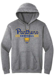 Summit Sportswear Pitt Panthers Mens Grey Softball Long Sleeve Hoodie