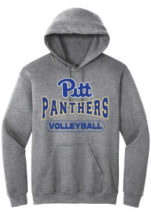 Summit Sportswear Pitt Panthers Mens Grey Volleyball Wordmark Long Sleeve Hoodie