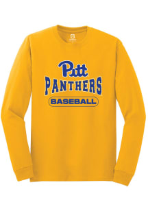 Summit Sportswear Pitt Panthers Gold Baseball Long Sleeve T Shirt