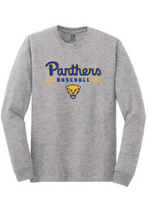 Summit Sportswear Pitt Panthers Grey Baseball Long Sleeve T Shirt