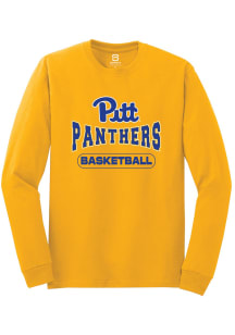 Summit Sportswear Pitt Panthers Gold Basketball Long Sleeve T Shirt