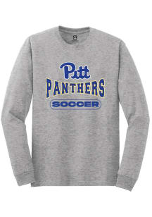Summit Sportswear Pitt Panthers Grey Soccer Wordmark Long Sleeve T Shirt