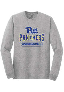 Summit Sportswear Pitt Panthers Grey Womens Basketball Wordmark Long Sleeve T Shirt