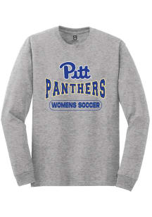 Summit Sportswear Pitt Panthers Grey Womens Soccer Wordmark Long Sleeve T Shirt