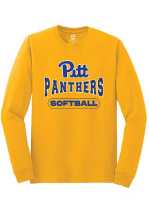 Summit Sportswear Pitt Panthers Gold Softball Long Sleeve T Shirt