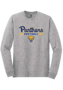 Summit Sportswear Pitt Panthers Grey Softball Long Sleeve T Shirt