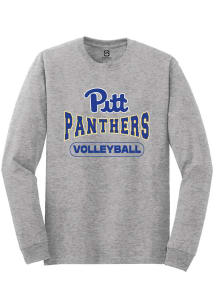 Summit Sportswear Pitt Panthers Grey Volleyball Wordmark Long Sleeve T Shirt