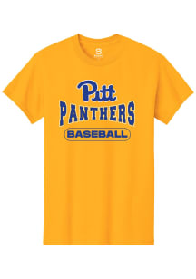 Summit Sportswear Pitt Panthers Gold Baseball Short Sleeve T Shirt