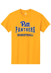 Summit Sportswear Pitt Panthers Gold Basketball Short Sleeve T Shirt