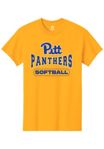 Summit Sportswear Pitt Panthers Gold Softball Short Sleeve T Shirt