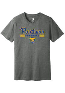 Summit Sportswear Pitt Panthers Grey Softball Short Sleeve T Shirt