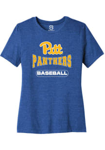 Summit Sportswear Pitt Panthers Womens Blue Baseball Short Sleeve T-Shirt