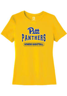 Summit Sportswear Pitt Panthers Womens Gold Womens Basketball Short Sleeve T-Shirt