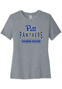 Summit Sportswear Pitt Panthers Womens Grey Womens Soccer Wordmark Short Sleeve T-Shirt