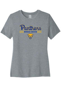 Summit Sportswear Pitt Panthers Womens Grey Womens Soccer Short Sleeve T-Shirt