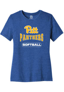 Summit Sportswear Pitt Panthers Womens Blue Softball Short Sleeve T-Shirt