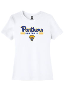 Summit Sportswear Pitt Panthers Womens White Softball Short Sleeve T-Shirt