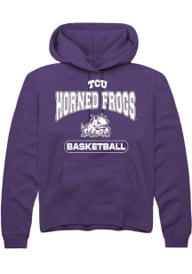 Rally TCU Horned Frogs Mens Purple Basketball Long Sleeve Hoodie