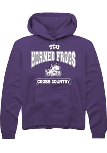 Rally TCU Horned Frogs Mens Purple Cross Country Long Sleeve Hoodie