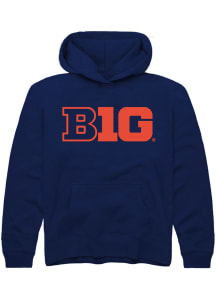 Rally Big Ten Youth Orange Primary Logo Long Sleeve Hoodie