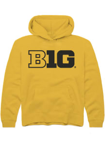 Rally Big Ten Youth Gold Primary Logo Long Sleeve Hoodie
