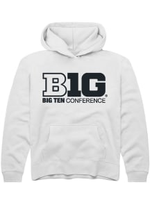 Rally Big Ten Youth White Conference Long Sleeve Hoodie
