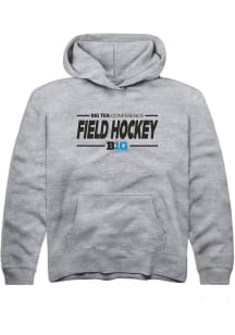Rally Big Ten Youth Grey Field Hockey Long Sleeve Hoodie