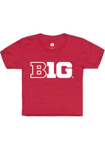 Rally Big Ten Youth Red Primary Logo Short Sleeve T-Shirt