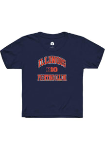 Rally Illinois Fighting Illini Youth Navy Blue No 1 Short Sleeve T-Shirt