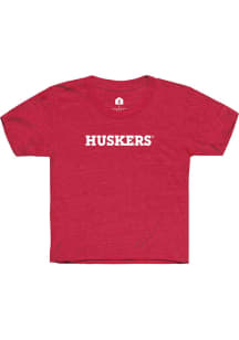 Rally Nebraska Cornhuskers Youth Red Wordmark Short Sleeve T-Shirt
