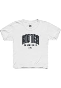 Rally Big Ten Youth White Arch Logo Short Sleeve T-Shirt