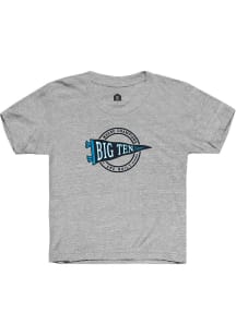Rally Big Ten Youth Grey Pennant Short Sleeve T-Shirt