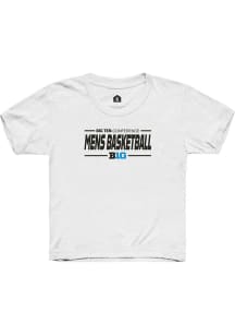 Rally Big Ten Youth White Mens Basketball Short Sleeve T-Shirt