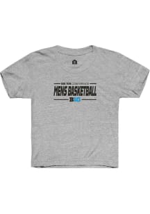 Rally Big Ten Youth Grey Mens Basketball Short Sleeve T-Shirt