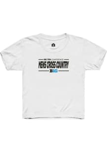 Rally Big Ten Youth White Mens Cross Country Short Sleeve T-Shirt