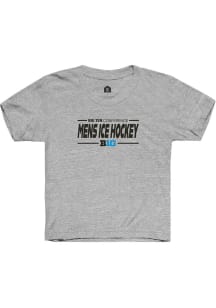 Rally Big Ten Youth Grey Mens Ice Hockey Short Sleeve T-Shirt
