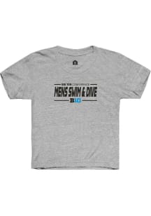 Rally Big Ten Youth Grey Mens Swimming & Diving Short Sleeve T-Shirt