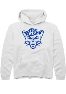 Rally BYU Cougars Youth White Alt Logo Long Sleeve Hoodie