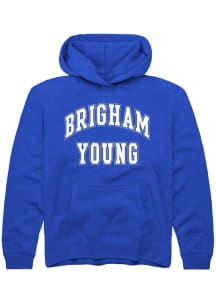Rally BYU Cougars Youth Blue Arch Stack Long Sleeve Hoodie