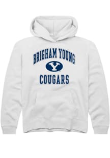 Rally BYU Cougars Youth White No 1 Long Sleeve Hoodie