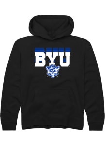 Rally BYU Cougars Youth Black Repeat Long Sleeve Hoodie
