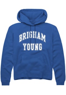 Rally BYU Cougars Mens Blue Arch Stack Long Sleeve Hoodie