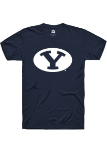 Rally BYU Cougars Navy Blue Primary Logo Short Sleeve T Shirt