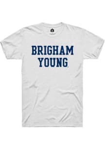 Rally BYU Cougars White Straight Block Short Sleeve T Shirt